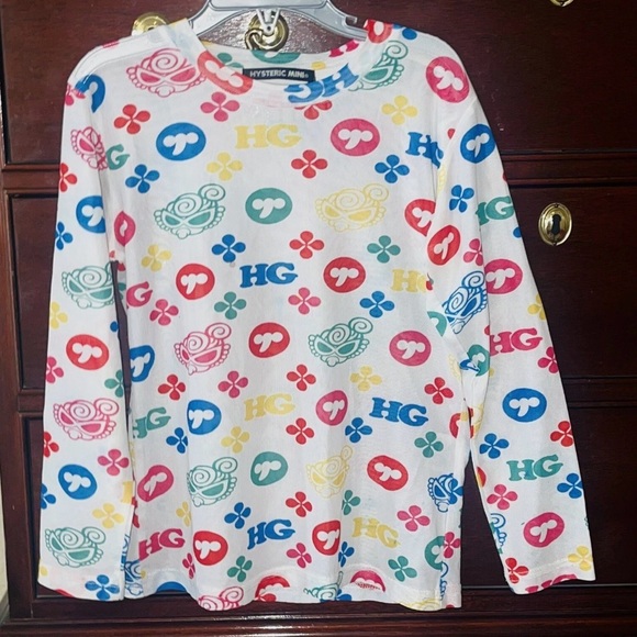 Lot Of 2 Hysteric Mini Comic Logo LS Sheer Stretchy Shirts sz 120 (5/6) NEW - Picture 3 of 4